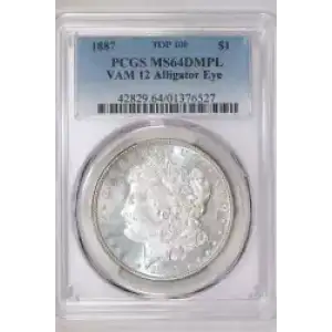 1887 $1 VAM 12 Alligator Eye, DMPL