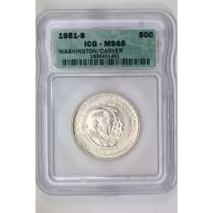 Classic Commemorative Silver---Carver/Washington Commemorative 1951-1954-Silver- 0.5 Dollar