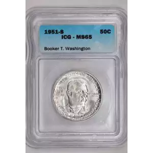 Classic Commemorative Silver--- Booker T. Washington Memorial 1946-1951-Silver- 0.5 Dollar