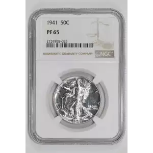 1941 PROOF WALKING LIBERTY HALF DOLLAR NGC PR65 - PQ, WHITE COIN!