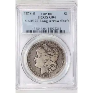 1878-S $1 VAM 27 Long Arrow Shaft