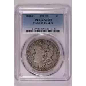 1888-O $1 VAM 17 Oval O