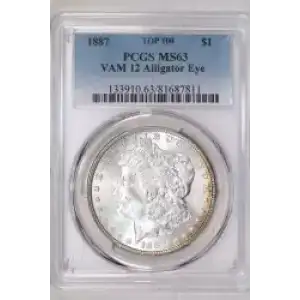 1887 $1 VAM 12 Alligator Eye