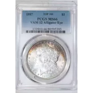 1887 $1 VAM 12 Alligator Eye