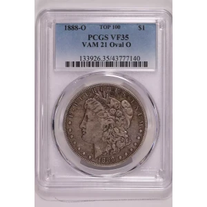 1888-O $1 VAM 21 Oval O