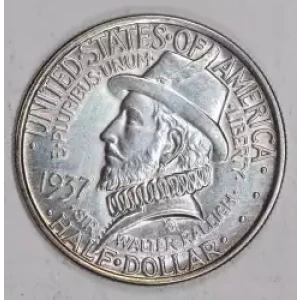 Classic Commemorative Silver--- Roanoke Island, North Carolina, 350th Anniversary 1937 -Silver- 0.5 Dollar