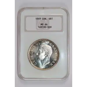 1949 CANADA Silver DOLLAR NGC MS-64 KM#883a (2)