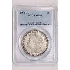 1892-CC MORGAN DOLLAR PCGS MS63