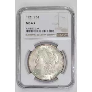1921-S MORGAN DOLLAR NGC MS63