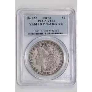 1891-O $1 VAM 1B Pitted Reverse HOT 50