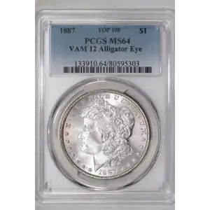 1887 $1 VAM 12 Alligator Eye