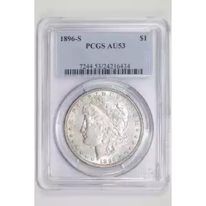 1896-S MORGAN DOLLAR PCGS AU53