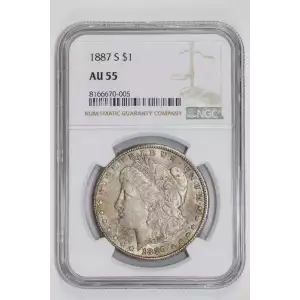 1887-S MORGAN DOLLAR NGC AU55