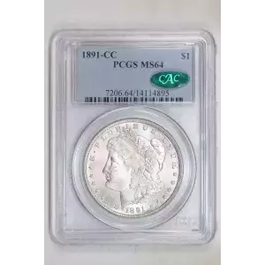 1891-CC MORGAN DOLLAR PCGS MS64 CAC - VERY PQ!