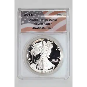 1991 S Bullion Silver Eagles ANACS PR-70 (2)