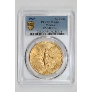 1925 MEXICO Gold 50 PESOS PCGS MS-64 KM#481 (2)