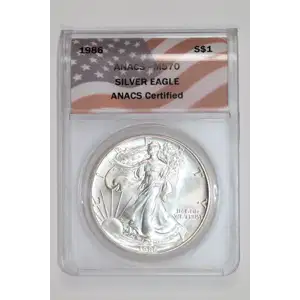 1986 Bullion Silver Eagles ANACS MS-70 (2)