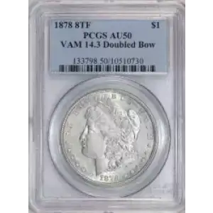 1878 8TF $1 VAM 14.3 Doubled Bow