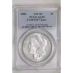 1880 $1 VAM 8 8/7 Ears
