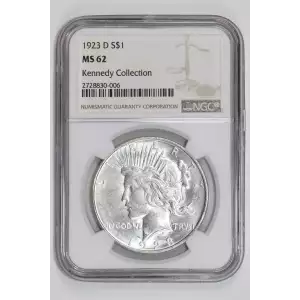 1923-D PEACE DOLLAR NGC MS62 KENNEDY COLLECTION