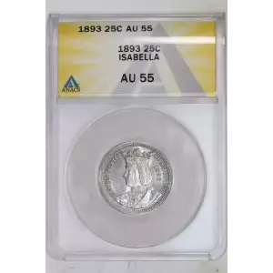 Classic Commemorative Silver--- World's Columbian Exposition, Isabella Quarter 1893-Silver- 0.25 Dollar