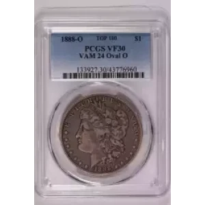 1888-O $1 VAM 24 Oval O