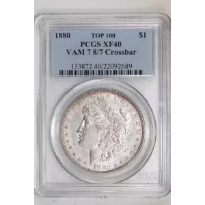 1880 $1 VAM 7 8/7 Crossbar