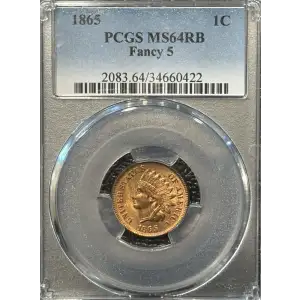 1865 1C Fancy 5, RB