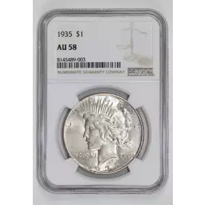 1935 PEACE DOLLAR NGC AU58