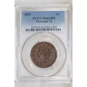 1853 1C Newcomb 12, BN
