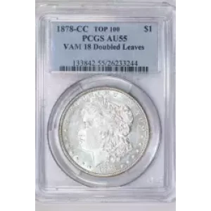 1878-CC $1 VAM 18 Doubled Leaves