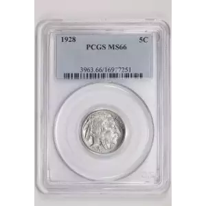 1928 BUFFALO NICKEL PCGS MS66