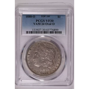 1888-O $1 VAM 24 Oval O