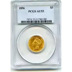 Three Dollar Gold Pieces---Indian Princess Head 1854-1889 -Gold- 3 Dollar (3)