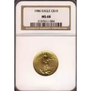 Gold Bullion-Gold Eagles--$10 Gold Eagle 1/4 oz -Gold- 10 Dollar (3)