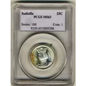 Classic Commemorative Silver--- World's Columbian Exposition, Isabella Quarter 1893-Silver- 0.25 Dollar (3)