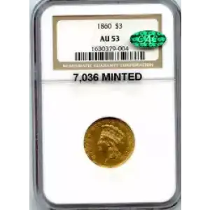 Three Dollar Gold Pieces---Indian Princess Head 1854-1889 -Gold- 3 Dollar (3)