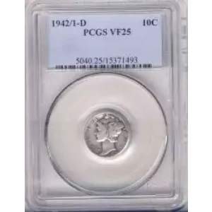 Dimes---Winged Liberty Head or Mercury 1916-1945 -Silver- 1 Dime (3)