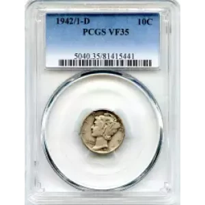 Dimes---Winged Liberty Head or Mercury 1916-1945 -Silver- 1 Dime (3)