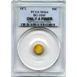 Territorial Gold -California Small Denomination Gold-Half Dollar Round-Indian Head -Gold- 0.5 Dollar (3)