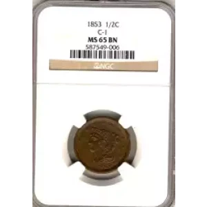 Half Cents -Braided Hair 1840-57 -Copper (3)