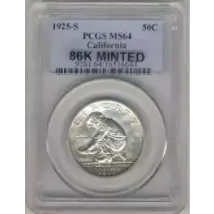 Classic Commemorative Silver--- California Diamond Jubilee 1925 -Silver- 0.5 Dollar (3)