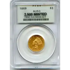 Three Dollar Gold Pieces---Indian Princess Head 1854-1889 -Gold- 3 Dollar (3)