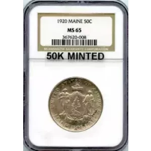 Classic Commemorative Silver--- Maine Centennial 1920-Silver- 0.5 Dollar (3)