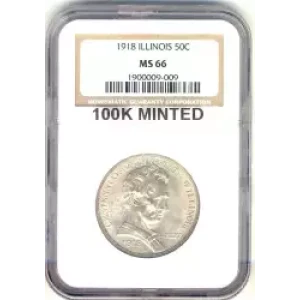 Classic Commemorative Silver--- Illinois Centennial 1918 -Silver- 0.5 Dollar (3)