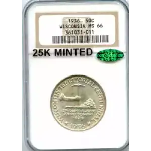 Classic Commemorative Silver--- Wisconsin Territorial Centennial 1936 -Silver- 0.5 Dollar (3)