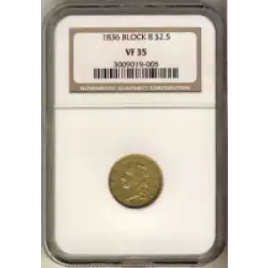 Quarter Eagles---Classic Head, 1834-1839 -Gold- 2.5 Dollar (3)