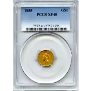 Gold Dollars---Indian Princess Head, Small Head 1854-1856 -Gold- 1 Dollar (3)