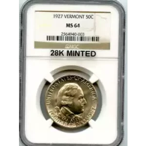 Classic Commemorative Silver--- Vermont Sesquicentennial 1927-Silver- 0.5 Dollar (3)