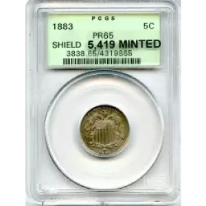 Nickel Five Cent Pieces-Shield 1866-1883 (3)